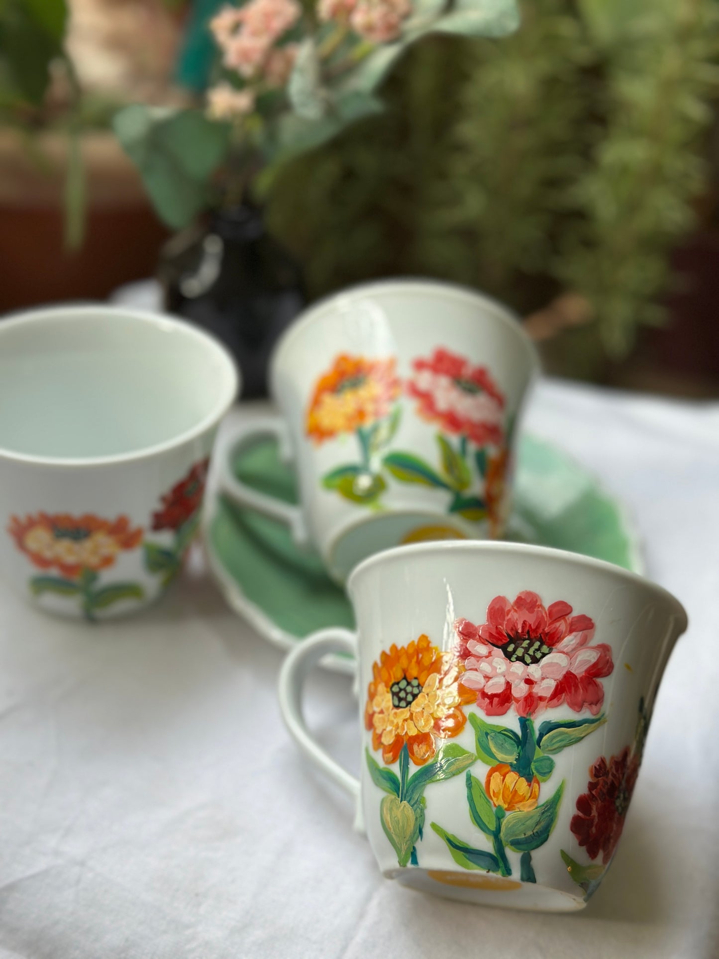 Dahalia - Tea Cup With Saucer (Set Of 2)