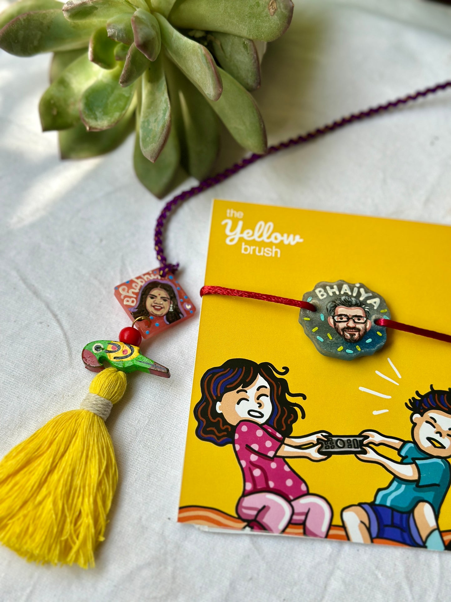 Customised Face Rakhi + Face Lumba combo