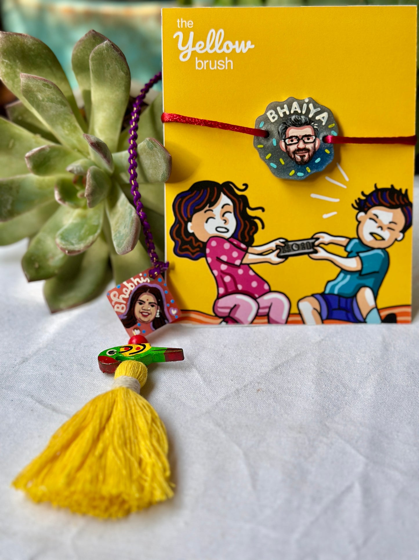 Customised Face Rakhi + Face Lumba combo