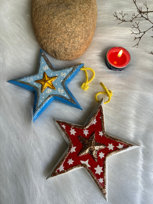 Glitter stars - set of 2