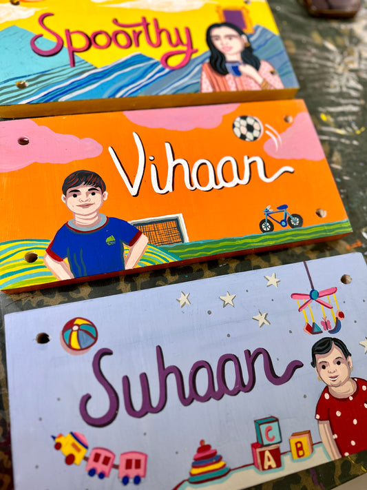 Plank style name board