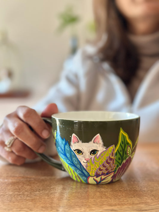 Peekaboo Whiskers - coffee mug