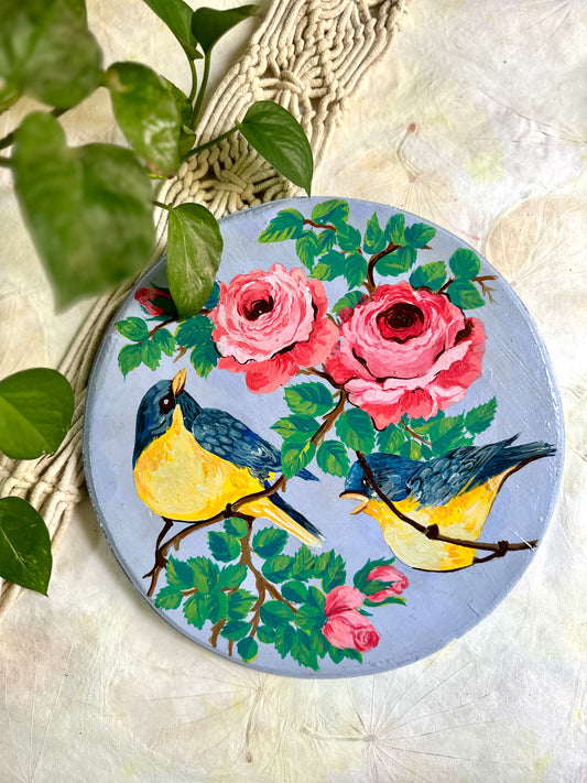 Lovebirds on the Rosebush
