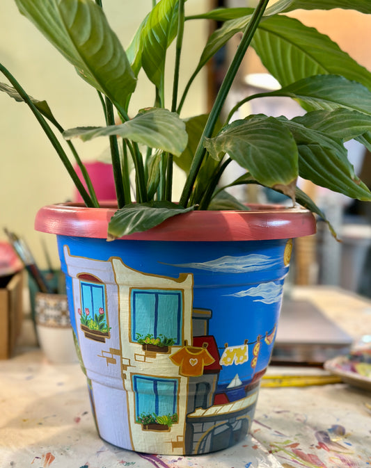 Online Planter Painting Workshop - Cityscape