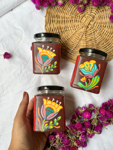 Red Floral Jars - Set of 3