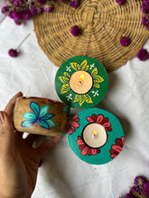 Load image into Gallery viewer, Luminous Blooms - Wooden tea light holder
