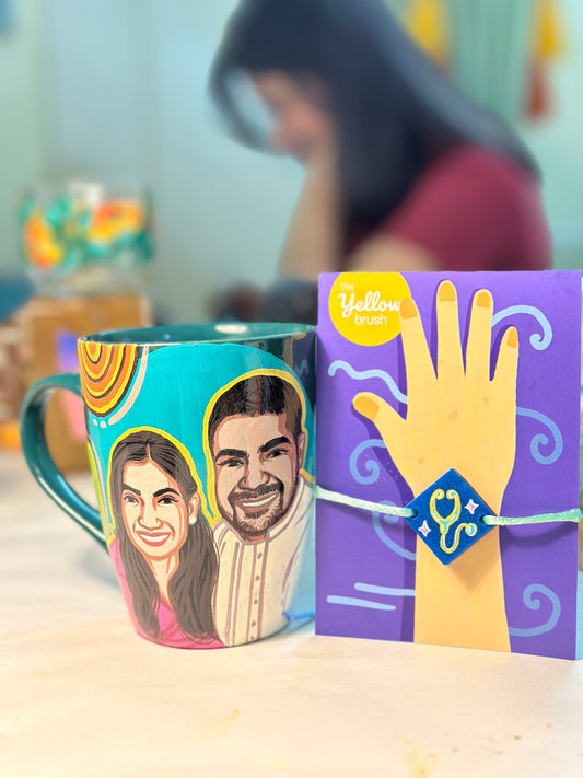 Customised Theme Rakhi + Sibling Mug Combo