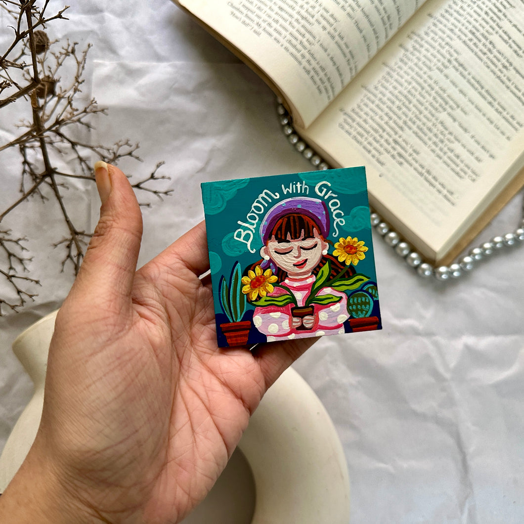 Bloom with grace - Fridge magnet