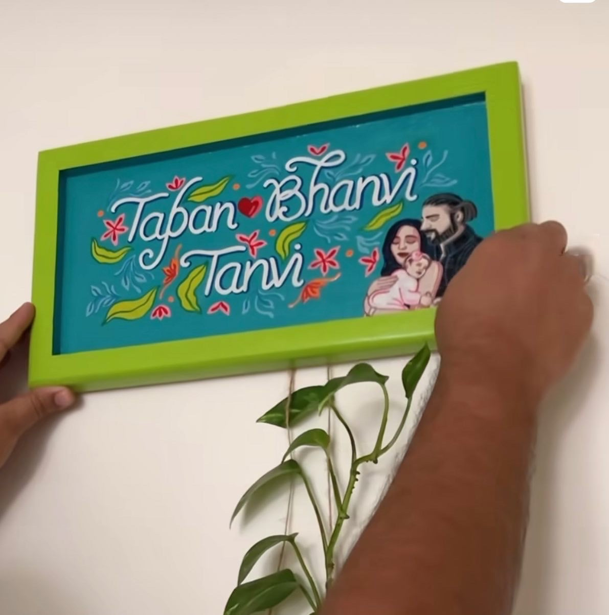 Name Plate With Couple Illustration