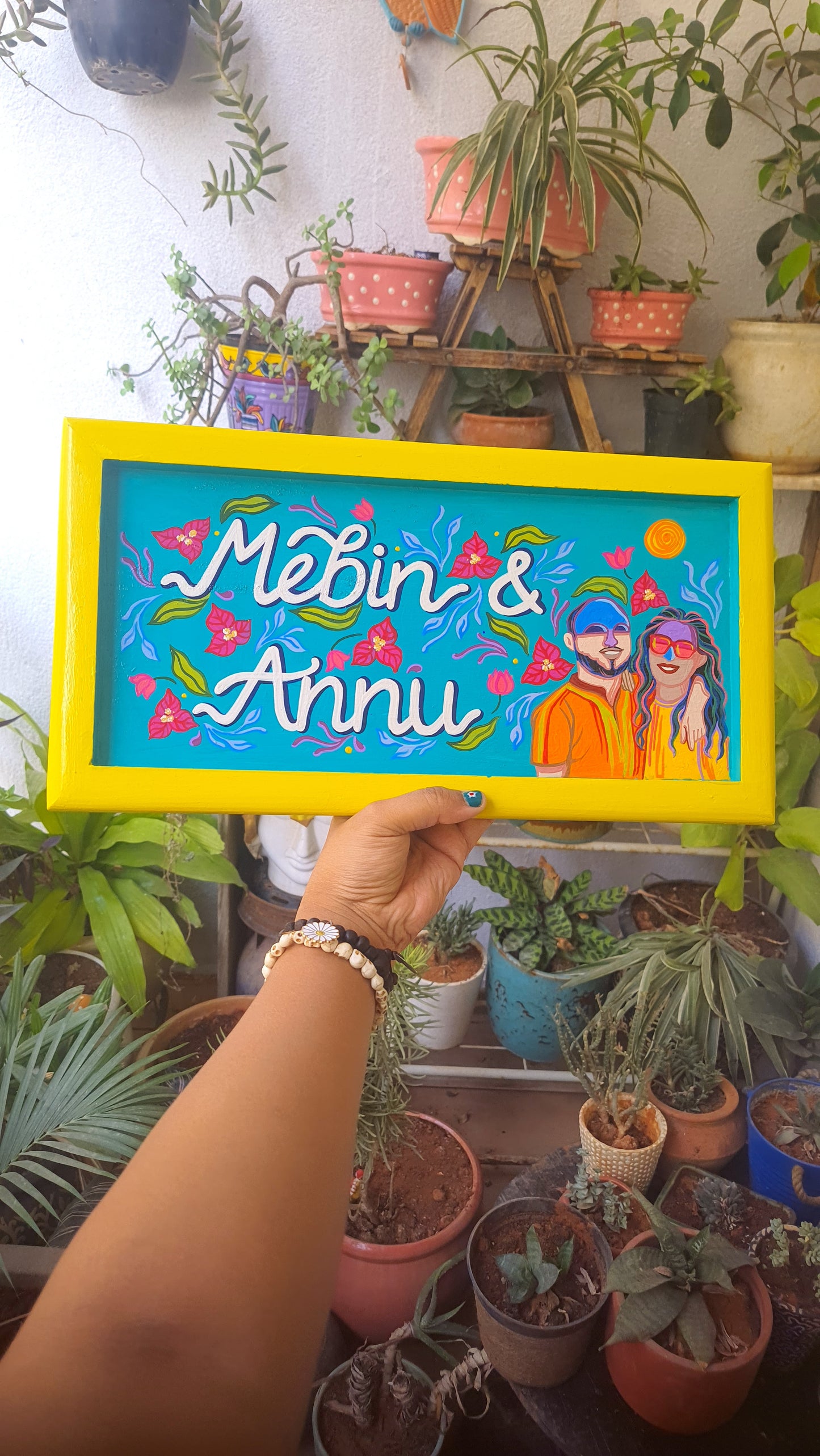 Name Plate With Couple Illustration
