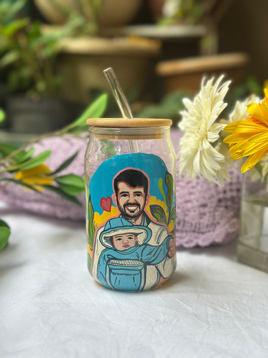 Customised Photo Based -  Glass Tumbler (With Straw)